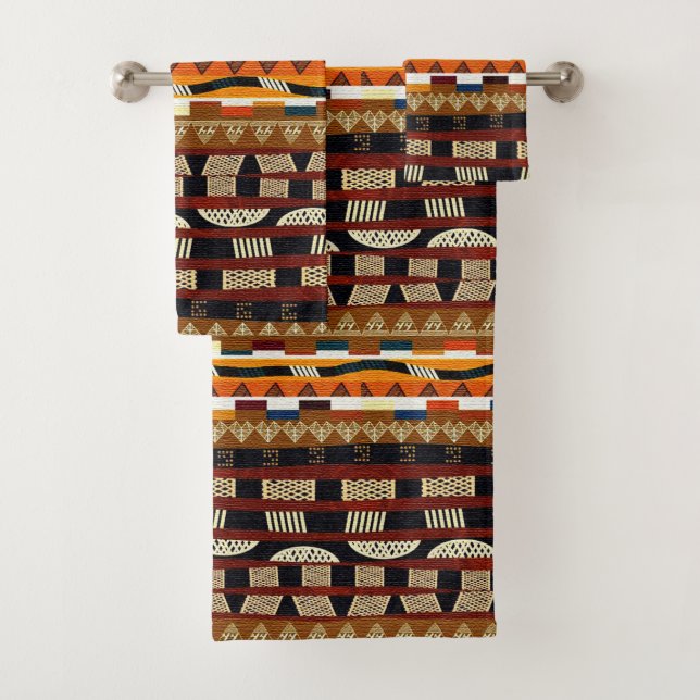 Conjunto De Toalhas Padrão Tribal Africano (Insitu)