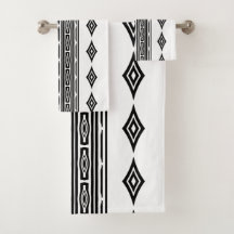 Padrão Tribal Aztec Preto e Branco Riscado