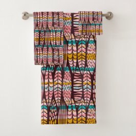 Conjunto De Toalhas Padrão Tribal Étnico
