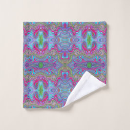 Conjunto De Toalhas Padrão Trippy Multicolorido Azul Céu Ondulado