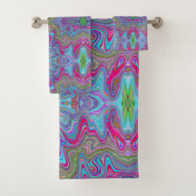 Padrão Trippy Multicolorido Azul Céu Ondulado