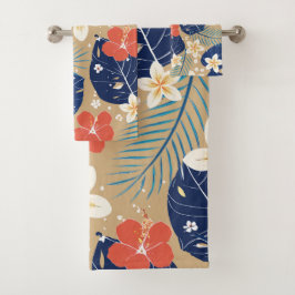 Conjunto De Toalhas Padrão tropical de Aloha impressão do Havaí