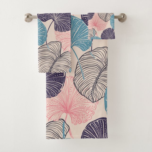 Conjunto De Toalhas Padrão tropical de Aloha impressão do Havaí (Insitu)