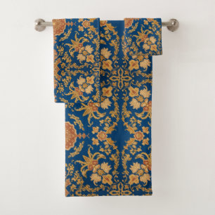 Conjunto De Toalhas Padrão turco oriental persa azul vintage