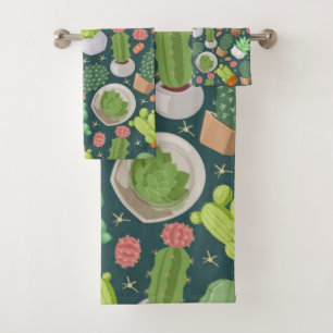 Conjunto De Toalhas Padrão vegetal