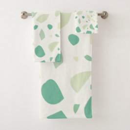 Conjunto De Toalhas Padrão verde do terrazzo