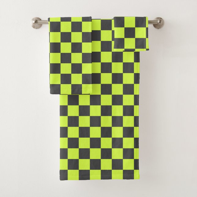 Conjunto De Toalhas Padrão verde e Cinza vibrante testado (Insitu)