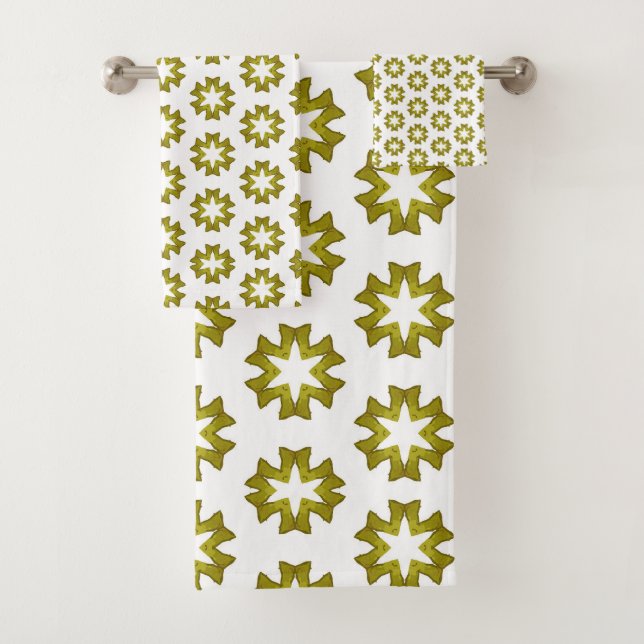 Conjunto De Toalhas Padrão Verde-Oliva (Insitu)