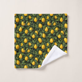 Conjunto De Toalhas Padrão Vibrante de Limão em Árvore de Citrus