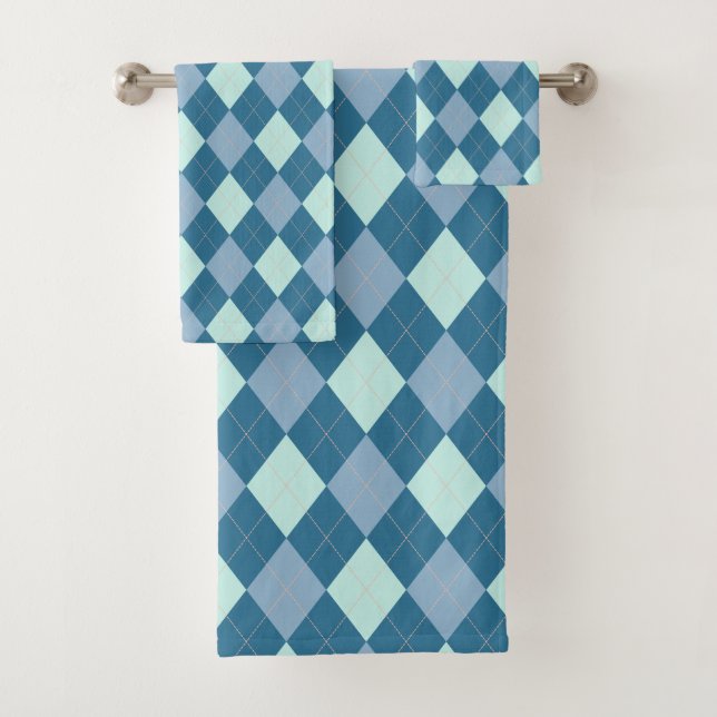 Conjunto De Toalhas Padrão Vintage Argila Azul (Insitu)