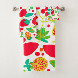 Conjunto De Toalhas Padrão vívido de paleta frutífero