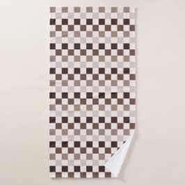 Conjunto De Toalhas Padrão xadrez Café Au Lait