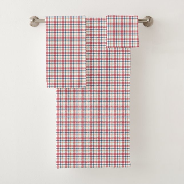 Conjunto De Toalhas Padrão Xadrez Clássico (Insitu)