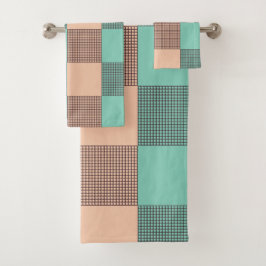 Conjunto De Toalhas Padrão xadrez contínuo  