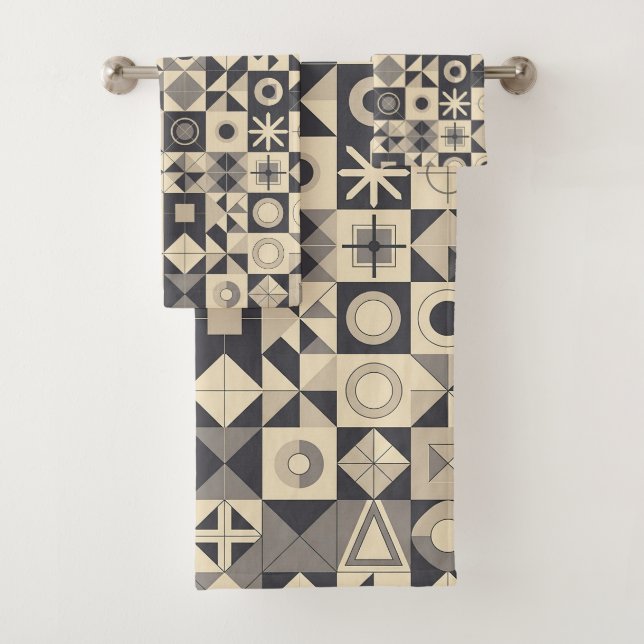Conjunto De Toalhas Padrão xadrez minimalista fofo (Insitu)