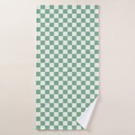 Conjunto De Toalhas Padrão xadrez nevoeiro de eucalipto