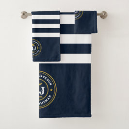 Conjunto De Toalhas Padrinhos de casamento Monográficos Dourados do We