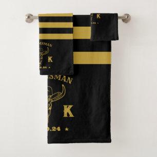 Conjunto De Toalhas Padrinhos de casamento Personalizados de Monograma