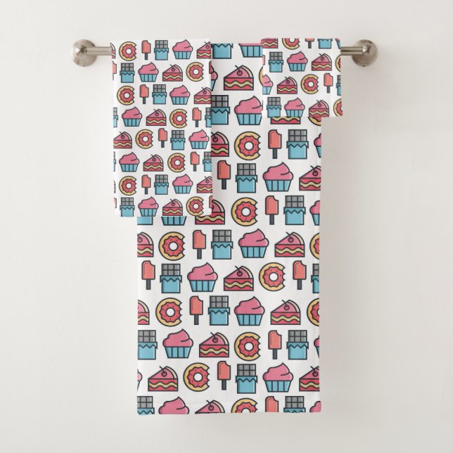 Conjunto De Toalhas Padrões de bolos e cestos (Insitu)