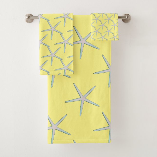 Conjunto De Toalhas Padrões de Cinza Amarelo, Cinzas de Starfish (Insitu)
