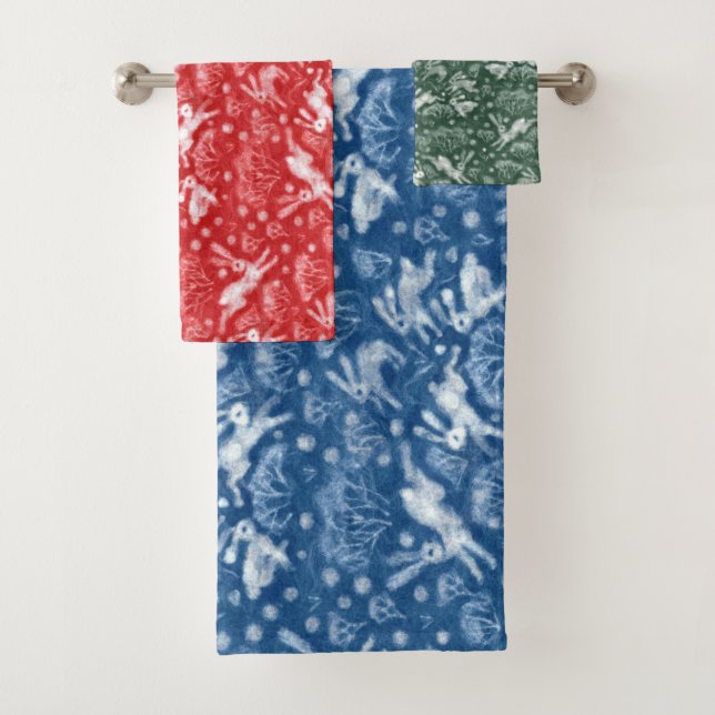 Conjunto De Toalhas Padrões de Coelhinhos de Campo de Hares Coelhos An (Insitu)