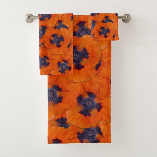 Conjunto De Toalhas Padrões de cor laranja escarlate (Insitu)