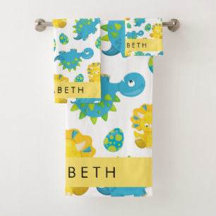 Conjunto De Toalhas Padrões De Dinossauros, Dinossauros Bonitos, Seu N