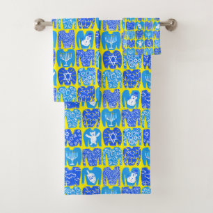 Conjunto De Toalhas Padrões de Feriado de Hannukah Doadores Feios