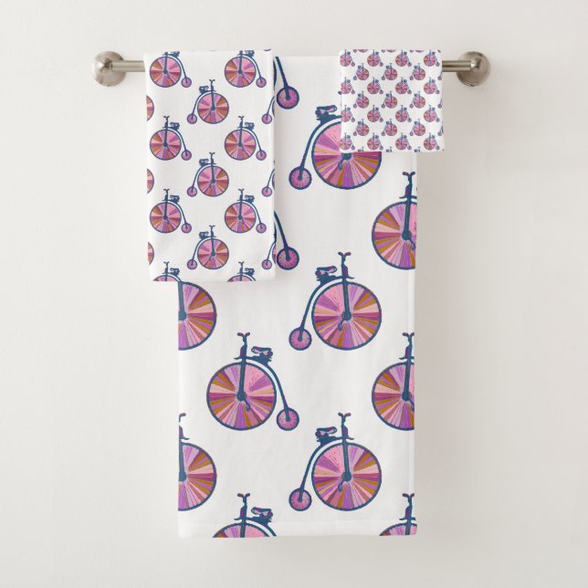 Conjunto De Toalhas Padrões de granizo de pinheiro rosa velho e moído (Insitu)