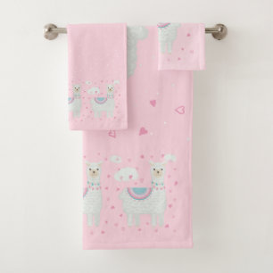 Conjunto De Toalhas Padrões de lama em forma de fundo cor-de-rosa