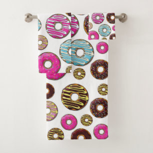 Conjunto De Toalhas Padrões De Rosquinhas, Rosquinhas Coloridas, Prens