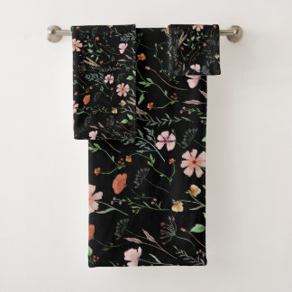 Conjunto De Toalhas Padrões florais do boho vintage de aquarelas selva