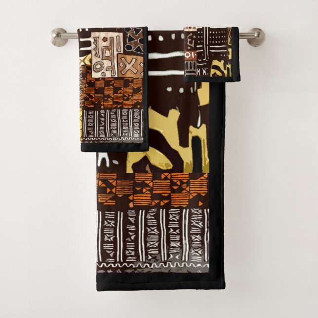 Conjunto De Toalhas Padrões Negros, História Rico (Insitu)