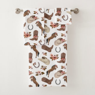 Conjunto De Toalhas País e Branco Floral