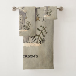 Conjunto De Toalhas País Primitivo Fora e Coroa Senta-se um Feitiço