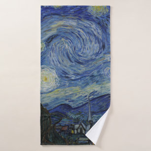 Conjunto De Toalhas Paisagem bonita Estrelas de Ouro do Céu Azul Noite