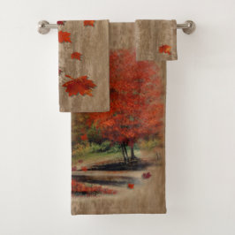 Conjunto De Toalhas Paisagem de Folhas