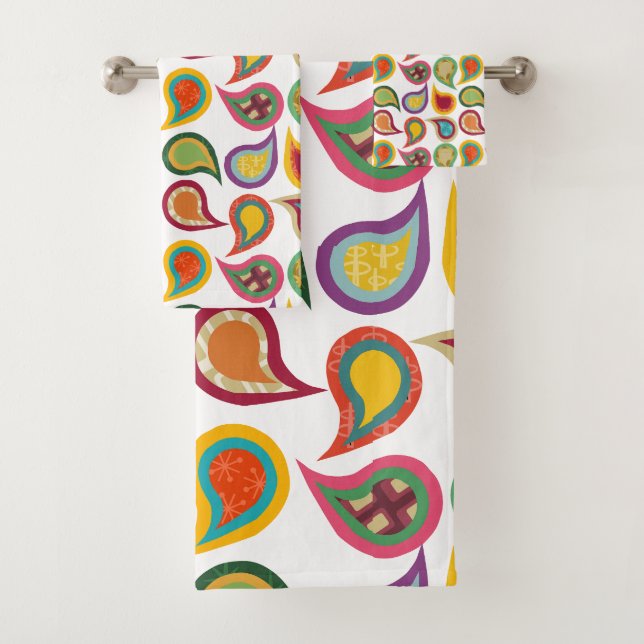 Conjunto De Toalhas Paisleys Atômicos  (Insitu)