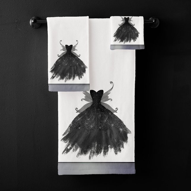 Conjunto De Toalhas Palhaço preto de fada gótica | Gótico Vampiro Glam (Criador carregado)