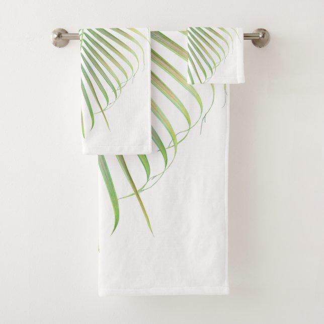 Conjunto De Toalhas Palm Leaf Delicado #1 #tropical #wall #art  (Insitu)
