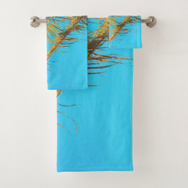 Conjunto De Toalhas Palm Tree Deixa Turquoise Sky