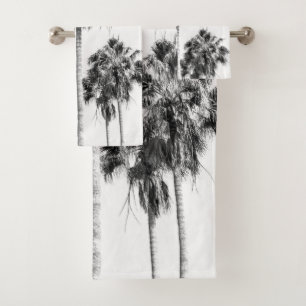 Conjunto De Toalhas Palm Trees Black & White Vibes #8 #wall #decor