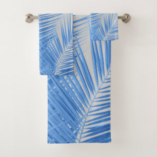 Conjunto De Toalhas Palma de Cinza de Prata Azul Deixa o Sonho #1a