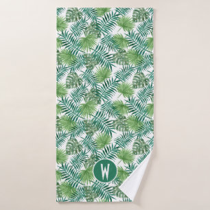 Conjunto De Toalhas Palma Verde Brilhante Tropical Deixa Cidades Padrã