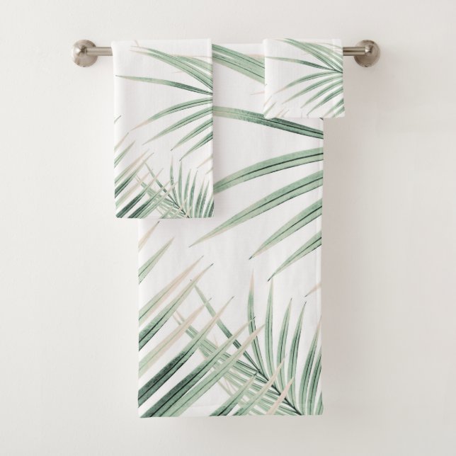 Conjunto De Toalhas Palma Verde Deixa Sonho #3 #tropical #decor #art (Insitu)