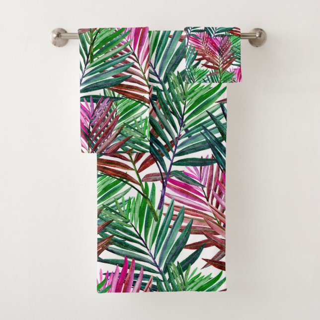 Conjunto De Toalhas Palmas de Verão de praia tropical (Insitu)