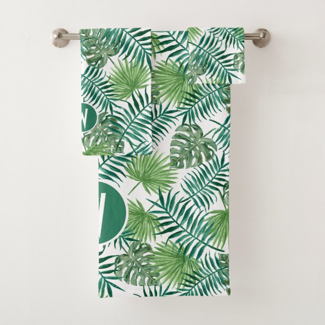 Conjunto De Toalhas Palmas Tropicais Bath Towers Personalizam (Insitu)