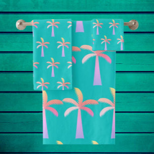 Conjunto De Toalhas Palmeira Tropical Caribe Azul de Palm Springs