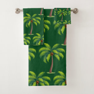 Conjunto De Toalhas Palmeiras Botânicas Modernas de Verão em Verde