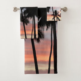 Conjunto De Toalhas Palmeiras tropicais Sunset